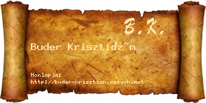 Buder Krisztián névjegykártya